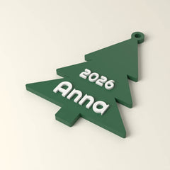 Weihnachtsanhänger mit Name und Jahr (Rendering)