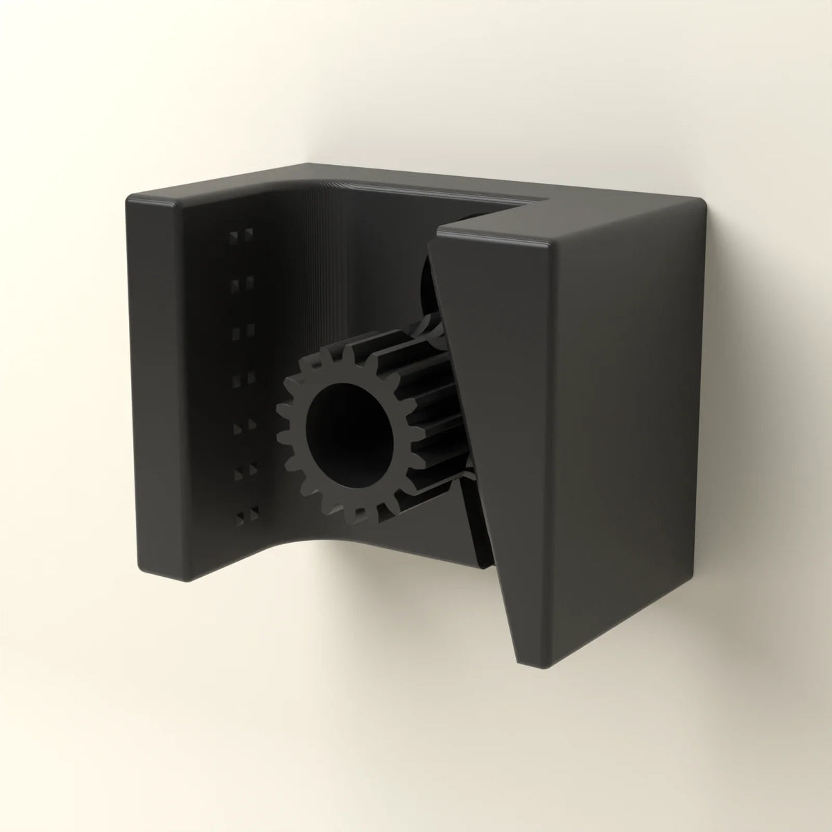 Besenhalter mit Klemmrad für die Wand (Rendering)