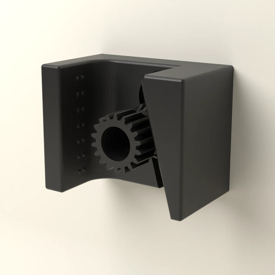 Besenhalter mit Klemmrad für die Wand (Rendering)