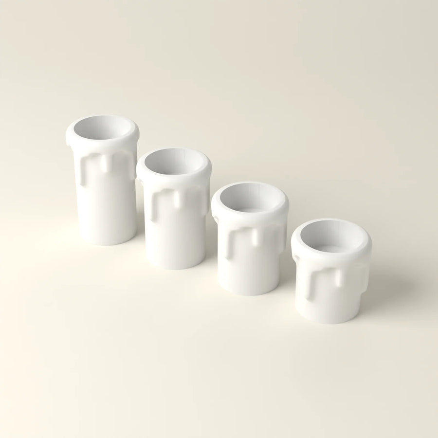 Kerzenhüllen „Tropfwachs“ für LED-Teelichter, 4er-Set (Rendering)