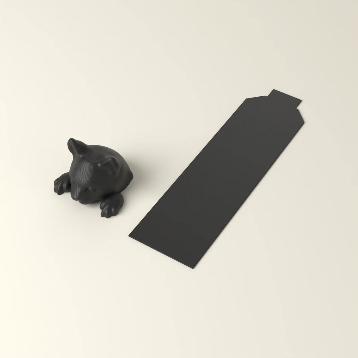 Lesezeichen „Neugierige Katze“ (Rendering)
