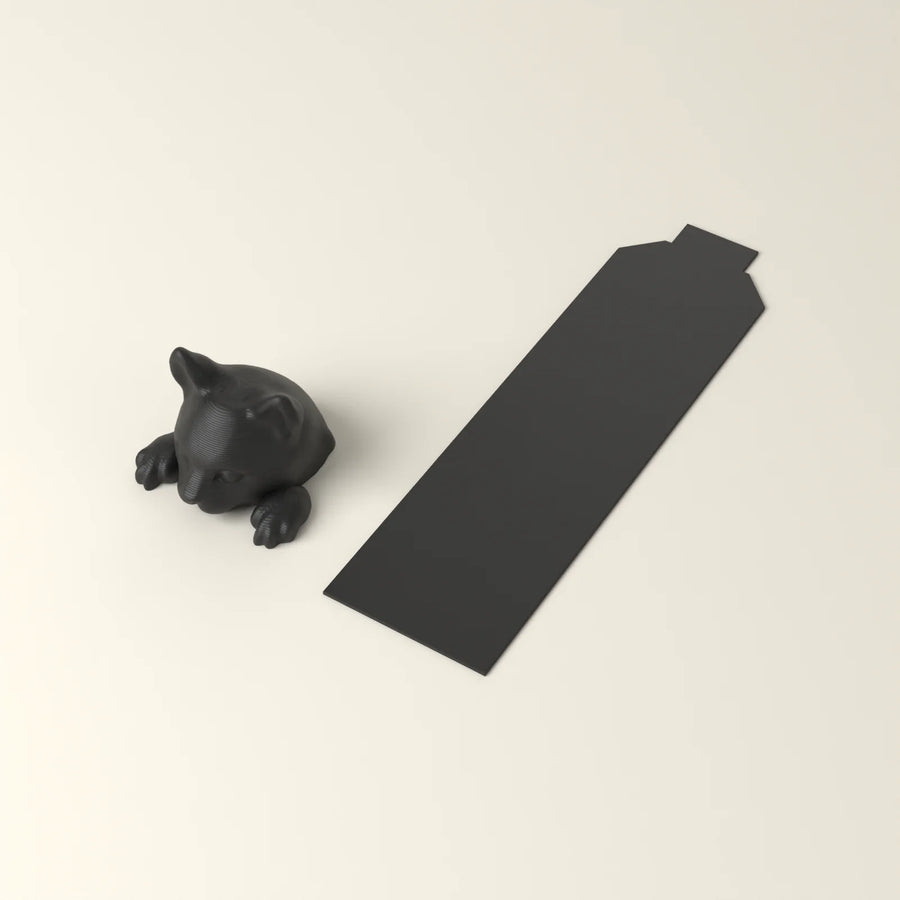 Lesezeichen „Neugierige Katze“ (Rendering)