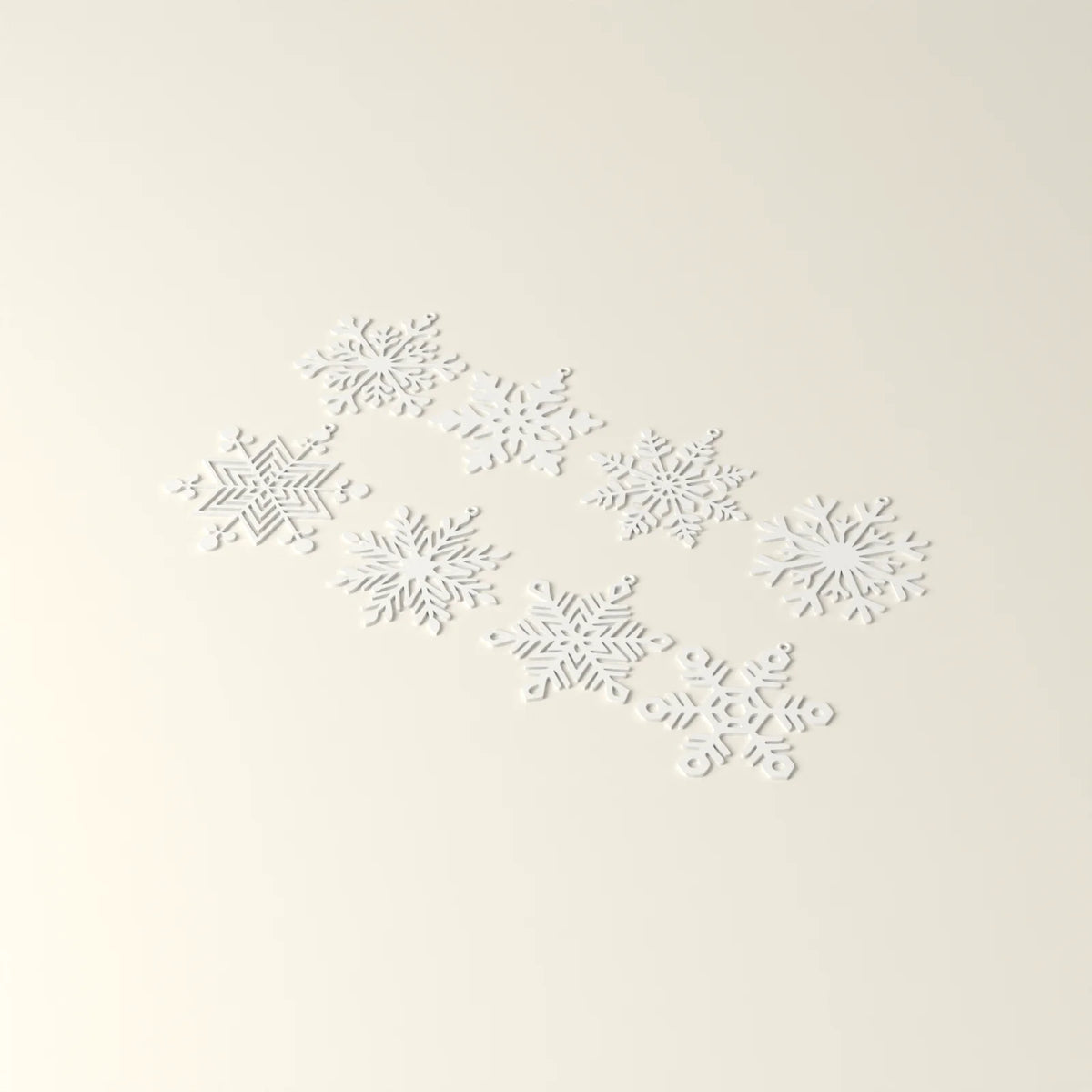 Schneeflocken zum Aufhängen, 8er-Set (Rendering)