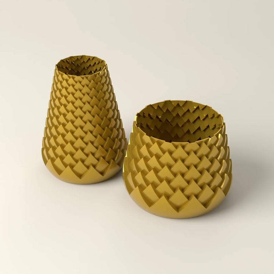 Vase „Lotus“ mit Blütenblatt-Struktur (Rendering)