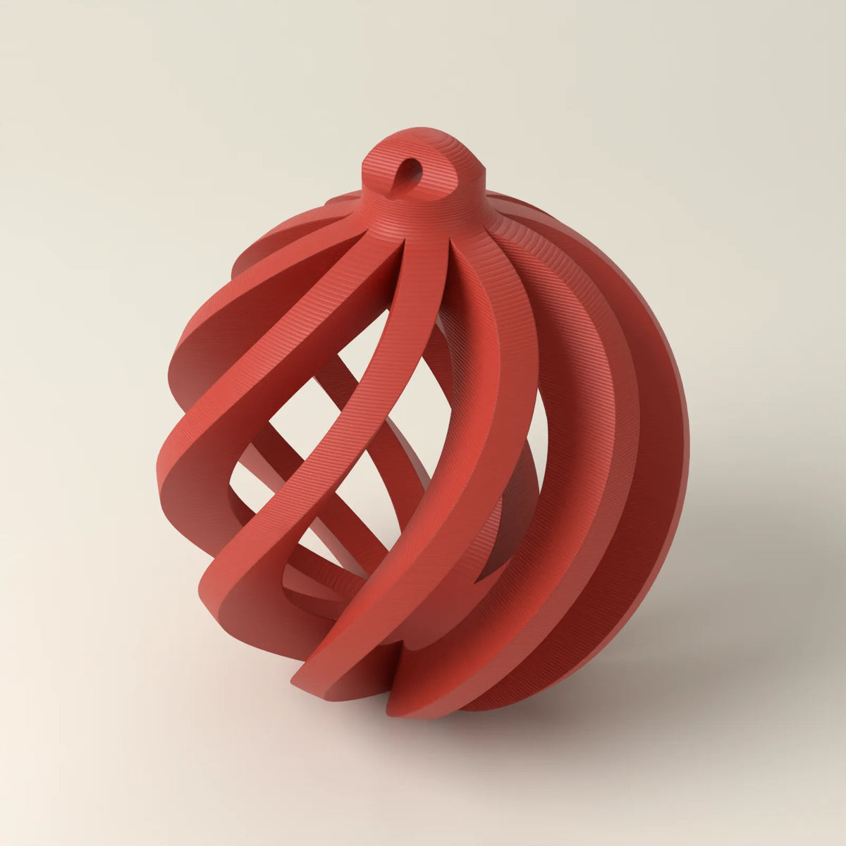 Weihnachtskugel mit gedrehten Rippen, Ø 4 cm (Rendering)